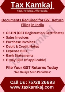 Documents Required for GST Return Filing in India