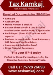 Documents Required for ITR-5 Filing (Checklist)