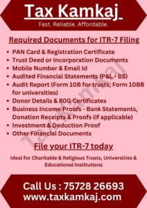 Documents Required for ITR-7 Filing (Checklist)
