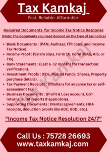 Documents Required for Income Tax Notice Response
