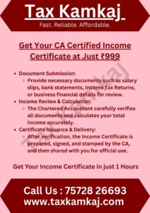 Get Your CA Certified Income Certificate at Just ₹999