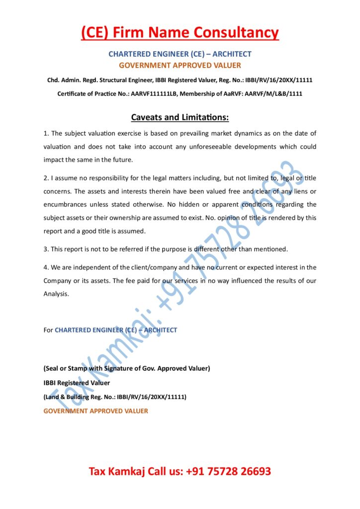 Property Valuation for VISA Certificate Sample - 2